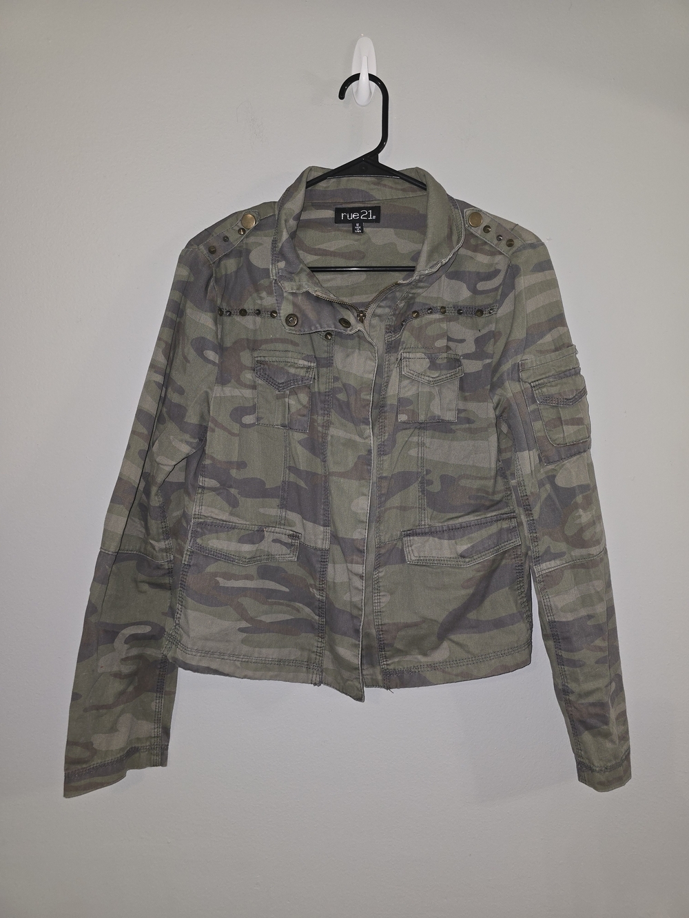 rue21 Women's Camo Utility Jacket - Green